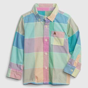 GAP Size 5 Boys Spring Plaid Poplin Shirt